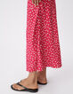 Women's pink polka dot midi skirt-5