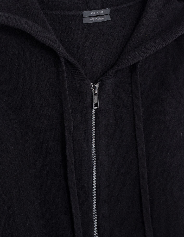 Women’s chevron motif cashmere hooded cardigan - IKKS