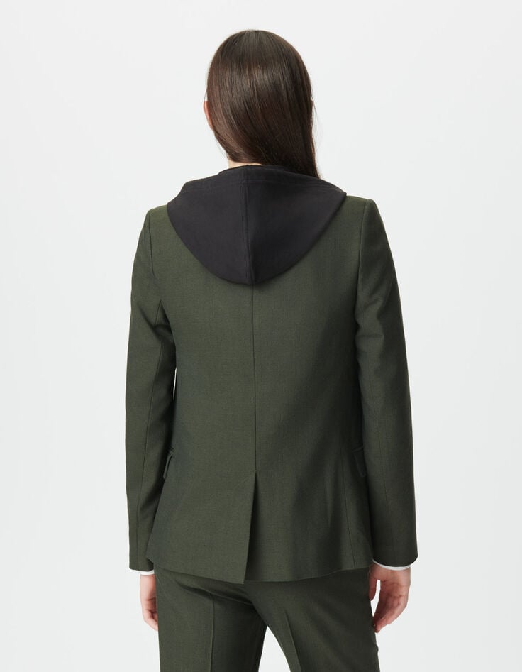 Veste de tailleur kaki parementure amovible Femme-4 Veste de tailleur kaki parementure amovible Femme-4
