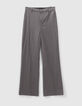 Pantalon de costume flare gris à rayures tennis Femme-5