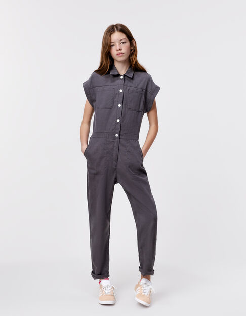 Combi longue grise pressionnée fille - IKKS