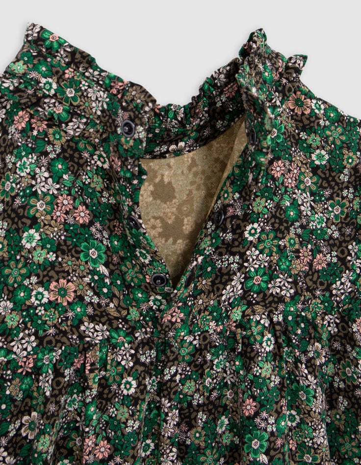 Khaki blouse LENZING™ ECOVERO™ bloemenprint meisje-6