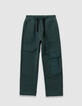 Jogging verde bolsillo bimaterial niño-4