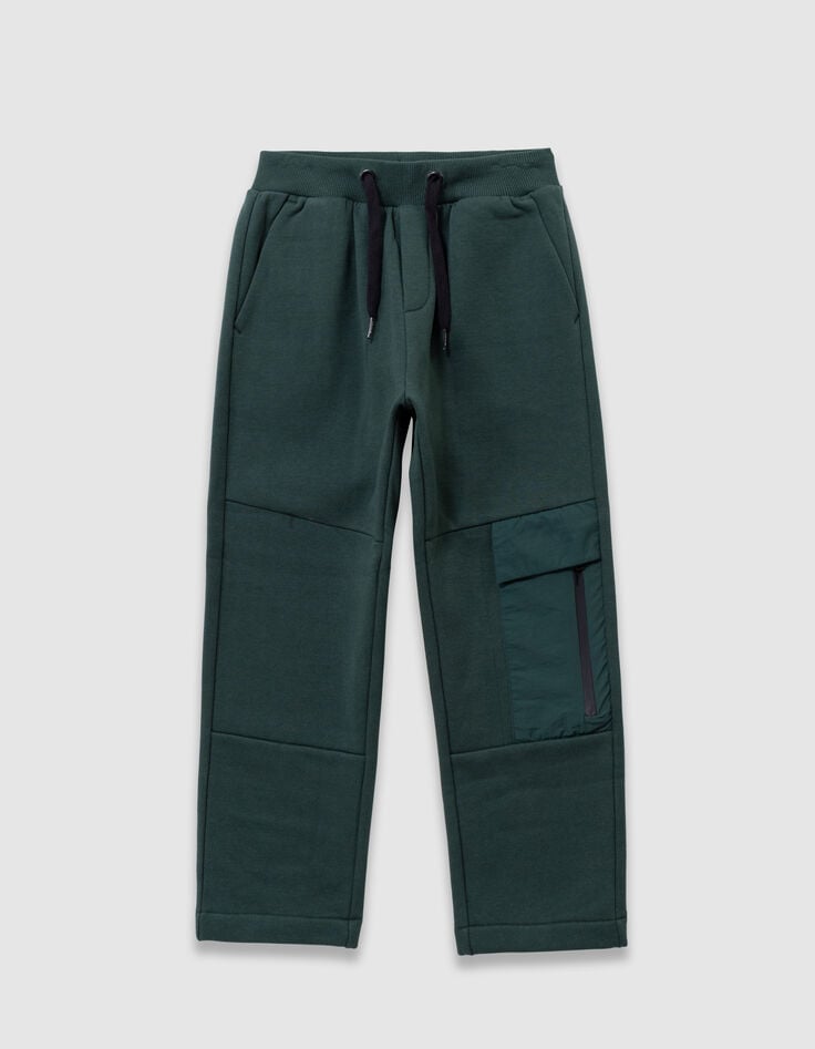 Jogging verde bolsillo bimaterial niño-4 Jogging verde bolsillo bimaterial niño-4