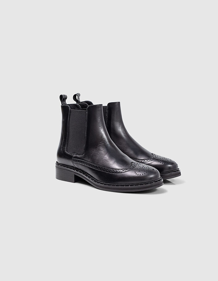 Women’s black studded leather Chelsea boots