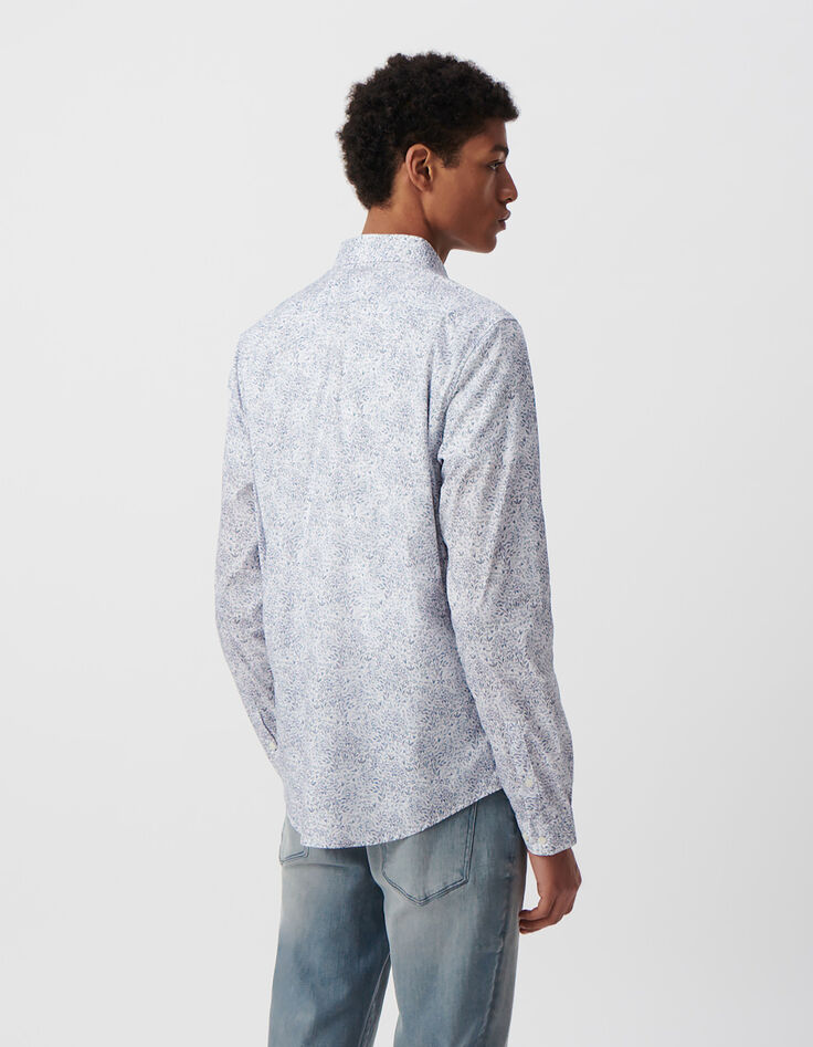 Sturmbraues Herrenhemd im SLIM-Fit, Liberty-Stoff, Blumen-3
