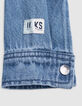 Blauw jeanshemd Waterless met kap jongens-7