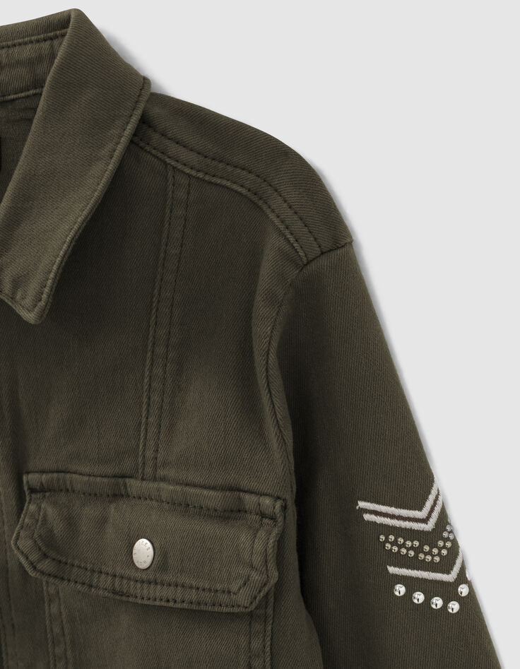 Girls&rsquo; bronze jumpsuit with chevrons on sleeve-5