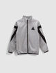 Boys’ grey cardigan with black and reflective details-1