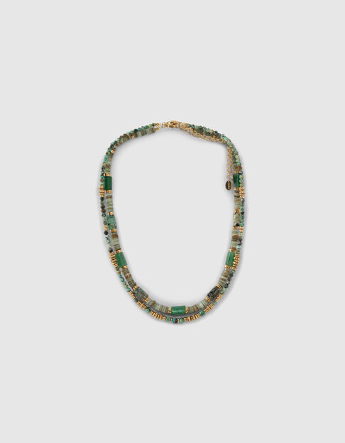 Women’s gold-tone necklaces with African turquoise beads