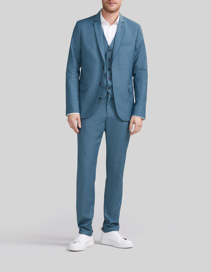 Gilet de costume vert bleuté Homme-5