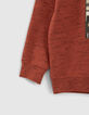 Boys’ dark red marl hoodie with skateboarder image-7