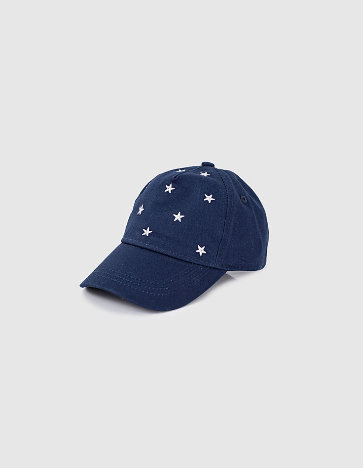 Marineblaue Mädchen-Kappe, aufgestickte silberne Sterne-1