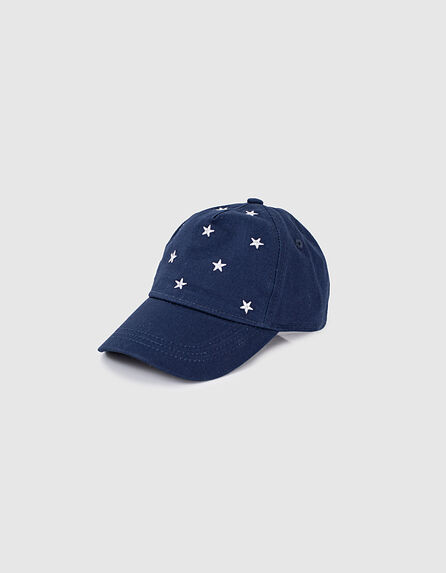 Girls’ navy cap embroidered with silver stars