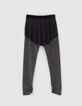 Girls’ 2-in-1 grey leggings and tulle skirt-1