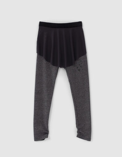 Girls’ 2-in-1 grey leggings and tulle skirt - IKKS