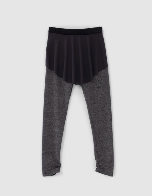 Girls’ 2-in-1 grey leggings and tulle skirt - IKKS