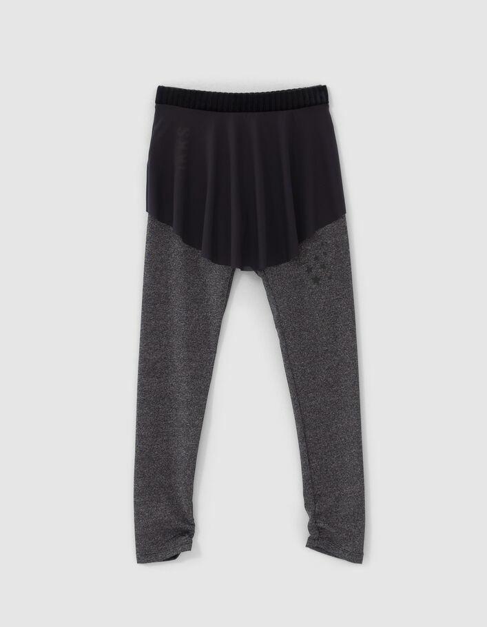 Leggings grises 2 en 1 y falda tul niña-3