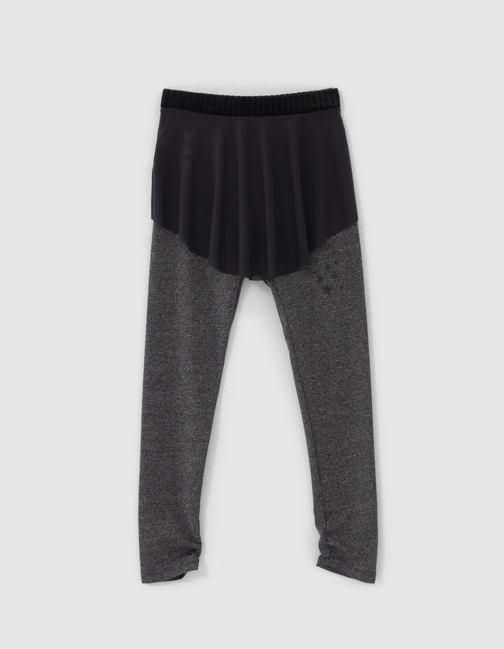 Girls’ 2-in-1 grey leggings and tulle skirt-1