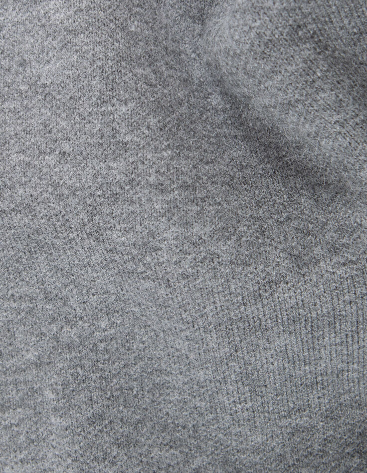 Pull gris tricot maxi badge éclair garçon-7