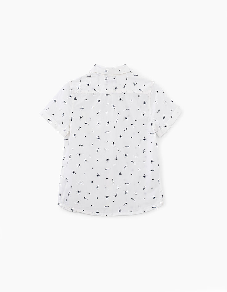 Chemise blanc optique imprimé rock garçon -4 Chemise blanc optique imprimé rock garçon -4