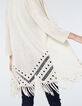 Women’s off-white fringed knit cardigan-5