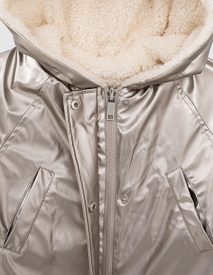 M&auml;dchenwendeparka, Champagnerfarben und Wei&szlig; mit Fleece-6