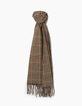 Men’s brown and beige check scarf-1