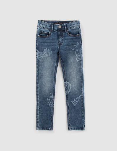 Boys’ blue SLIM jeans with print - IKKS