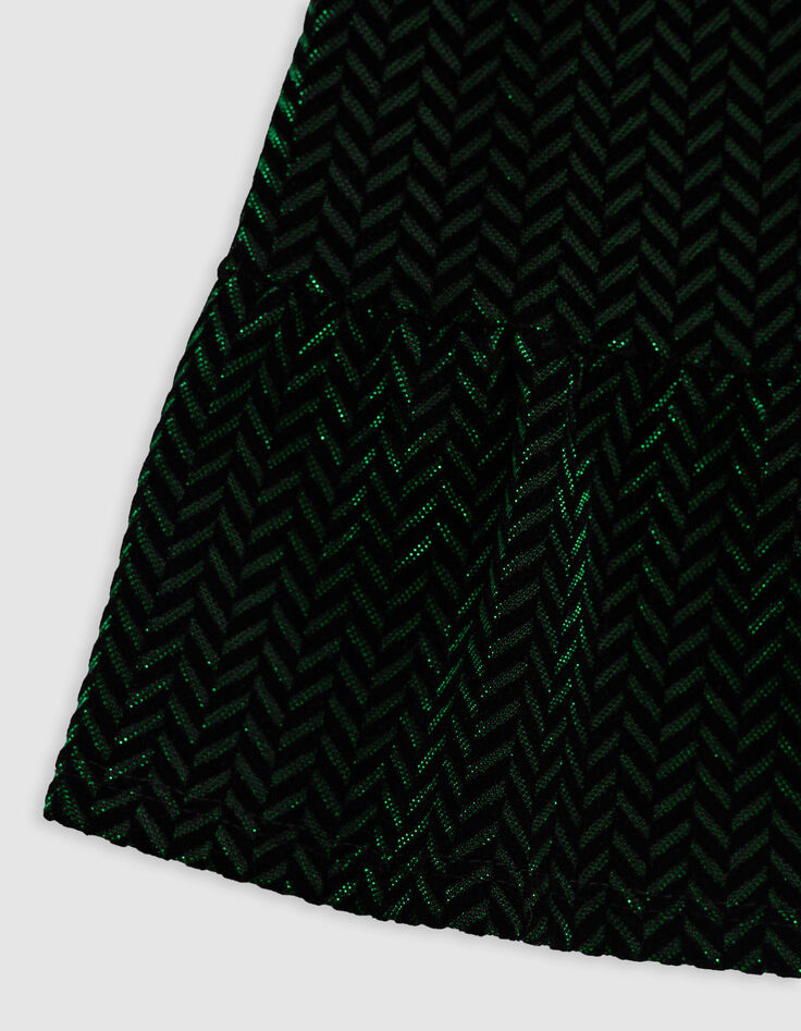 Girl's black velvet herringbone pattern lurex dress-6 Girl's black velvet herringbone pattern lurex dress-6
