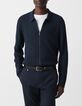 Men&rsquo;s ink knit zip-up cardigan-2
