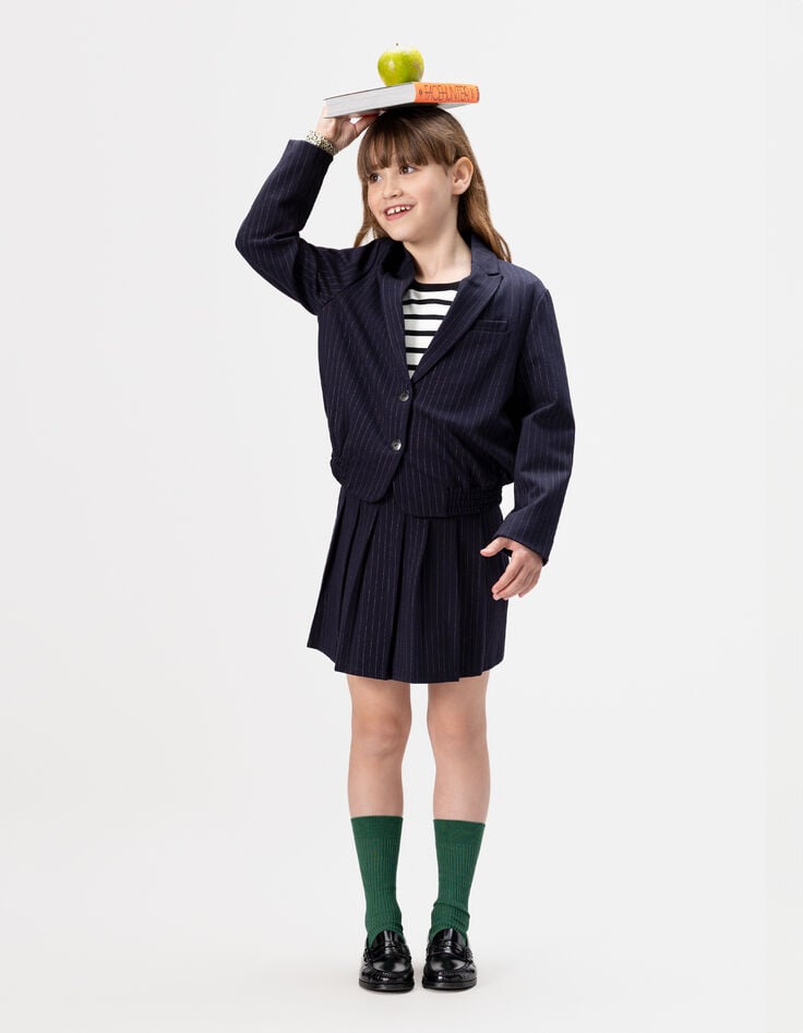 Marineblauer Blazer, Tennisstreifen-2