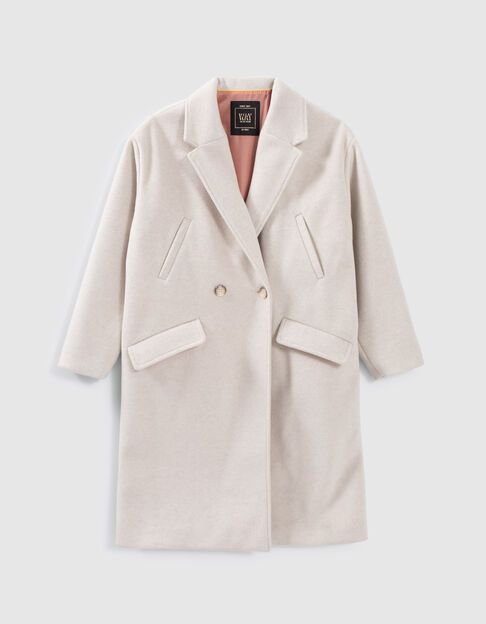Lange ecru jas double breasted meisjes - IKKS