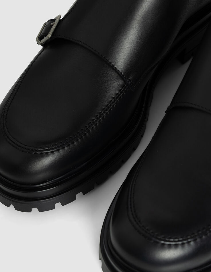 Derbies à boucles noirs cuir Homme-6