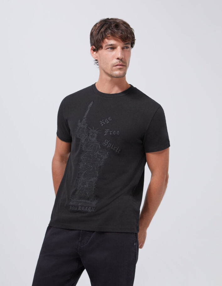 Camiseta Louis Vuitton LV Bordada Negra Para Hombre Talla XXL