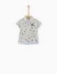 Polo gris medio efecto camisa bebé niño -1 Polo gris medio efecto camisa bebé niño -1