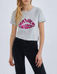Graues Damen-T-Shirt mit Mundmotiv-1