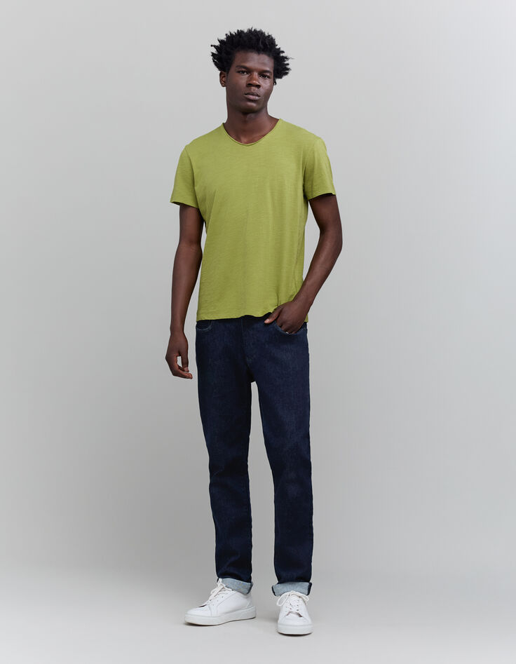 Men’s moss organic cotton Essential V-neck T-shirt-6