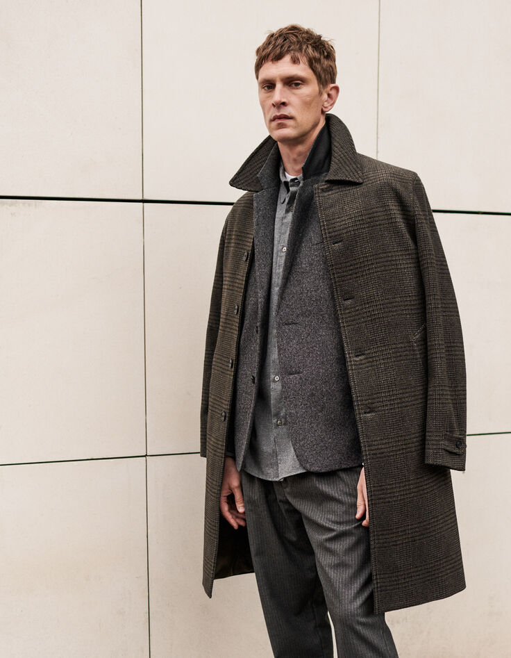 Men’s khaki check coat-8