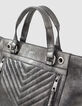 Women&rsquo;s quilted chevron METALLIC MEDIUM 1440 tote bag-4