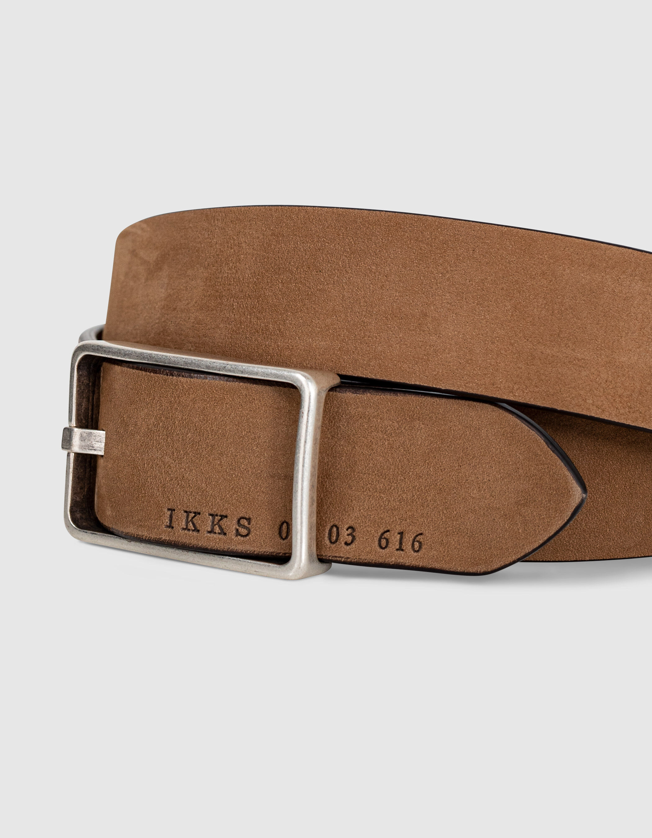 Men s mink leather belt IKKS