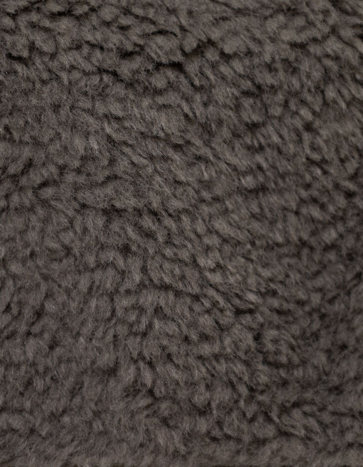 Boys’ khaki sherpa zipped neck warmer-5