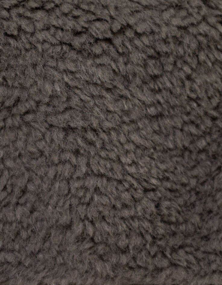 Boys’ khaki sherpa zipped neck warmer-5 Boys’ khaki sherpa zipped neck warmer-5