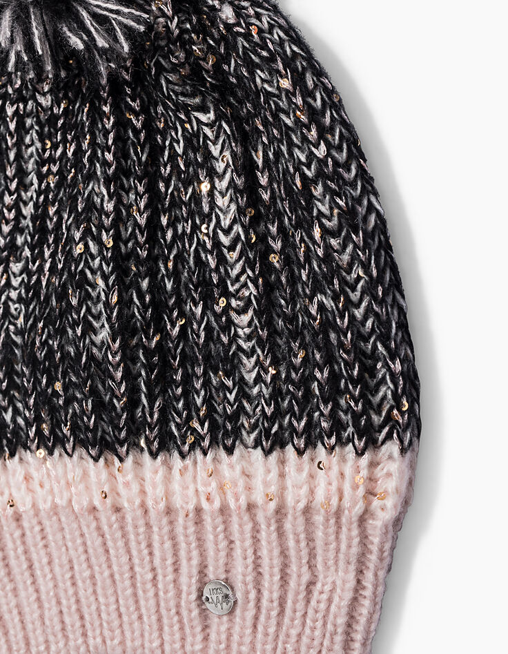 Girls' marl beanie hat-3 Girls' marl beanie hat-3