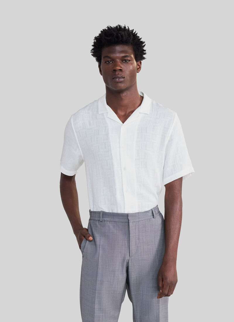 Men’s off-white woven REGULAR shirt - IKKS