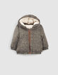 Doudoune réversible léopard floral ou Sherpa bébé fille-2