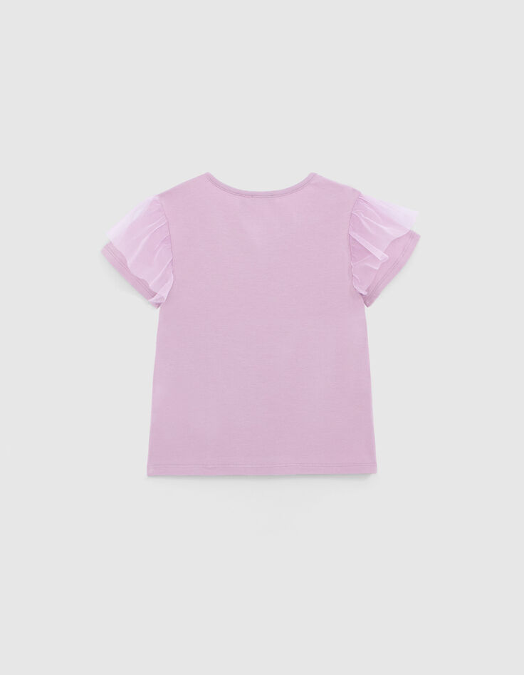 Mädchen-T-Shirt mit Schriftzug und Tüllärmeln-3