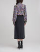 Women's black pencil skirt removable rhinestone jewels-8