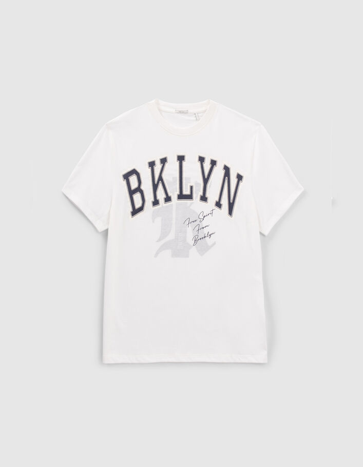T-shirt blanc bio maxi lettres esprit College Homme-6