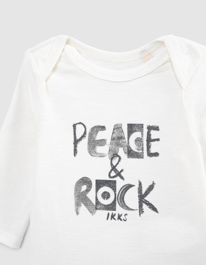 Baby’s milk slogan organic cotton bodysuit - IKKS